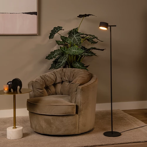 Lucide GIAN - Floor lamp - LED Dim. - 1x9W 2700K - Black - atmosphere 1